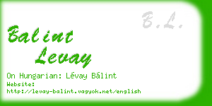 balint levay business card